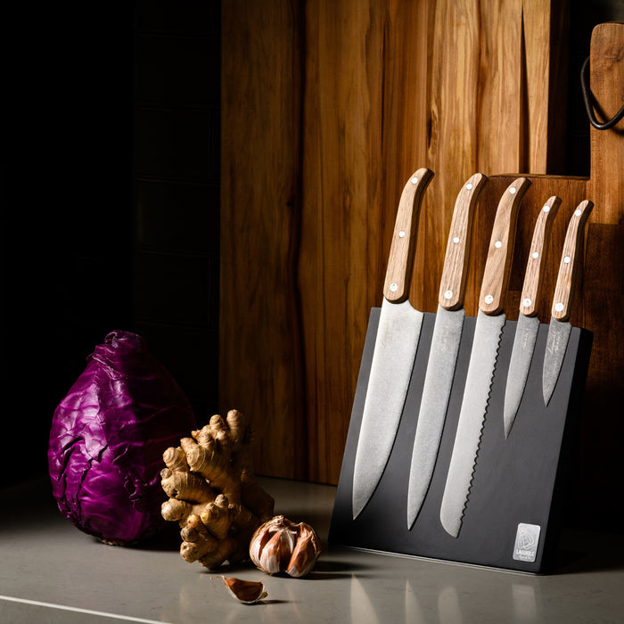 Laguiole Style de Vie Messenset 5-delig met Magnetisch Messenblok