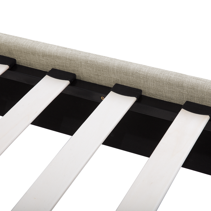 Beliani - SENNEZ - Tweepersoonsbed - Beige - 180 x 200 cm - Polyester