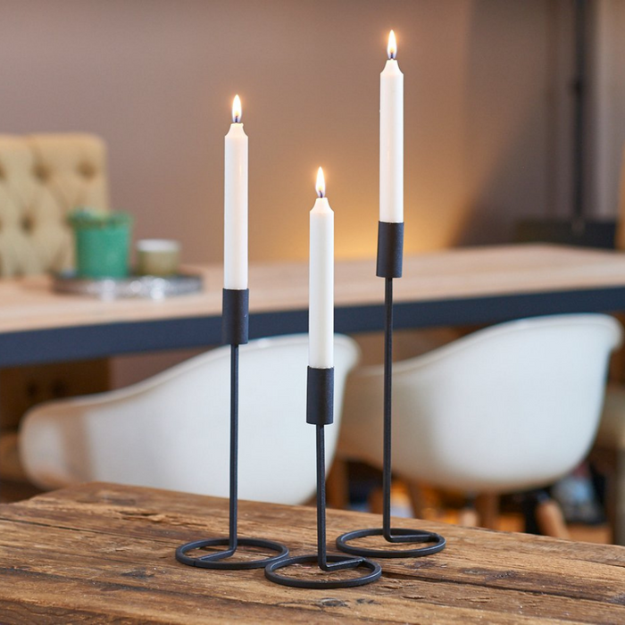 Dulaire Kaarsenhouders Zwart Metaal 3 st. - 32 cm