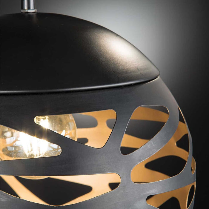 Wofi Hanglamp Rachel LED zwart en goudkleurig