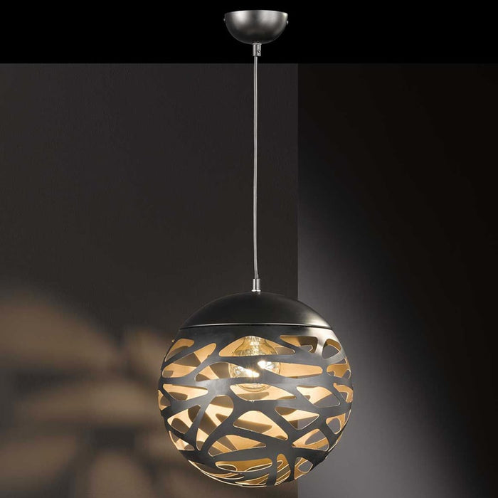 Wofi Hanglamp Rachel LED zwart en goudkleurig