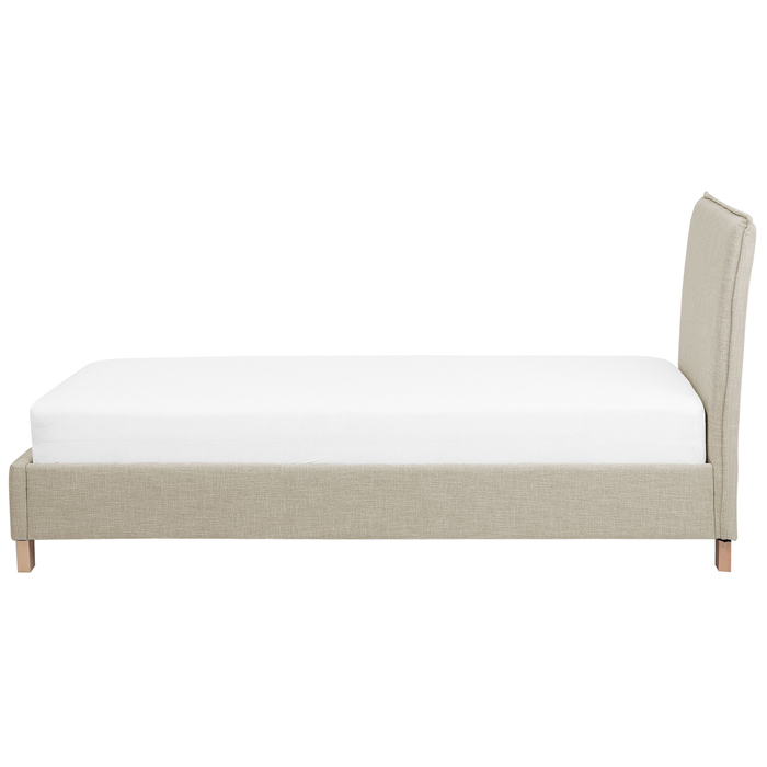 Beliani - SENNEZ - Eenpersoonsbed - Beige - 90 x 200 cm - Polyester