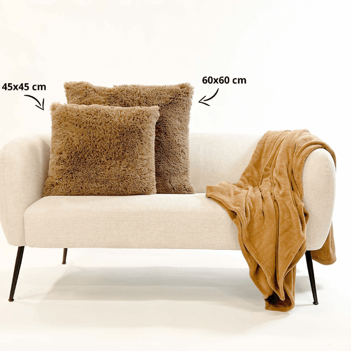 Dutch Decor sierkussen FLUFFY - 45x45 cm Tobacco Brown