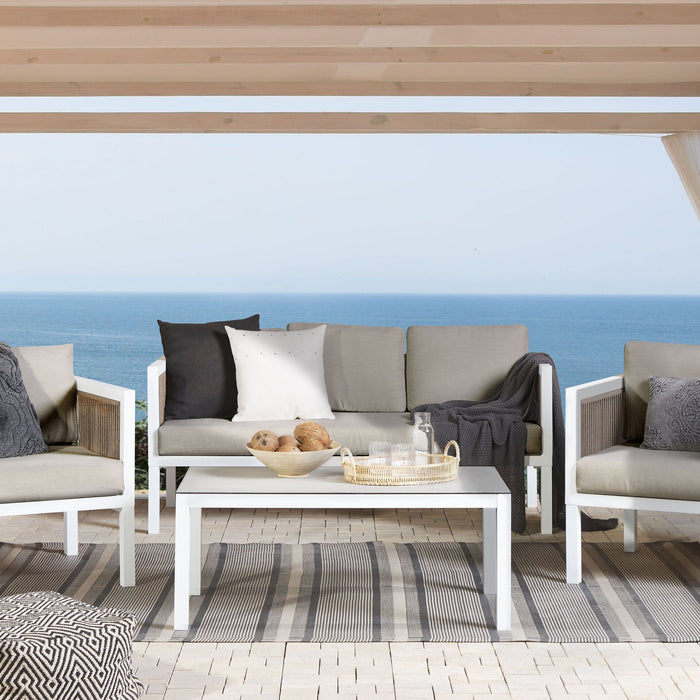 Beliani - BORELLO - Loungeset voor 5 - Wit - Aluminium