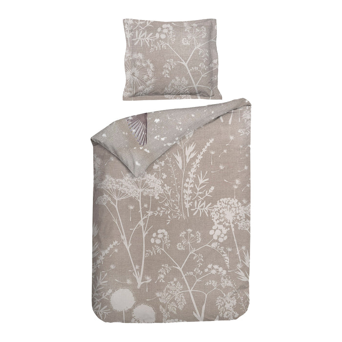 Heckett & Lane Malthe Dekbedovertrek 140 x 200TC/220 cm - Taupe/Grijs