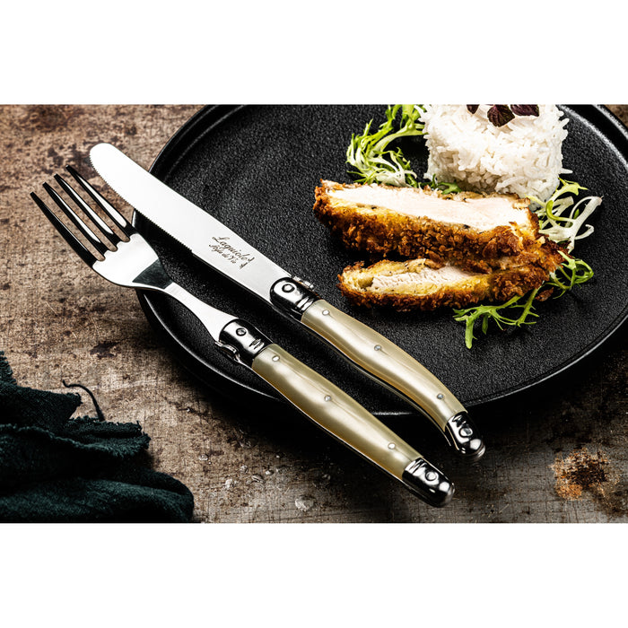 Laguiole Style de Vie Premium Line bestekset 6-personen parel