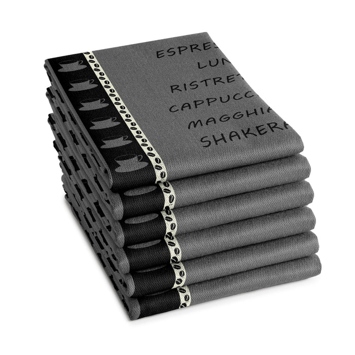 DDDDD theedoek Ristretto- 60x65cm - Antraciet - 6 stuks