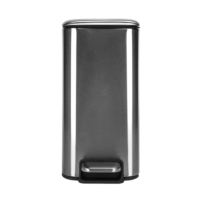 QUVIO Prullenbak vierkant - 5L - Metaal - Grijs