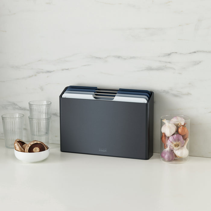 Joseph Joseph Folio Snijplankset - Set van 4 - Zwart / Blauwtinten