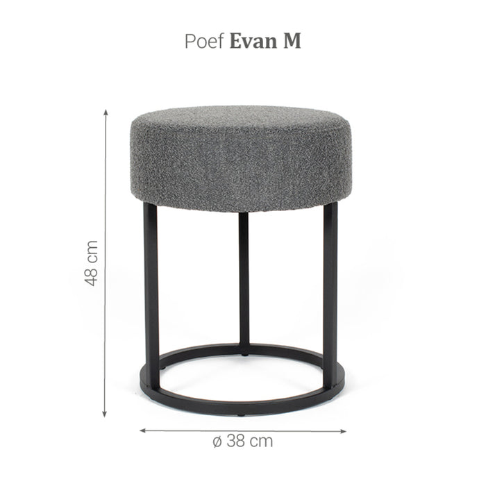 DOK 2 - Poef Evan Medium - Grijs