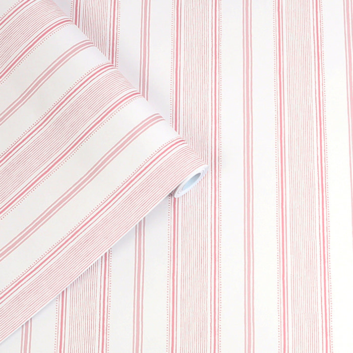 Laura Ashley Heacham Stripe Behang - Streep - 10mx52cm - Roze