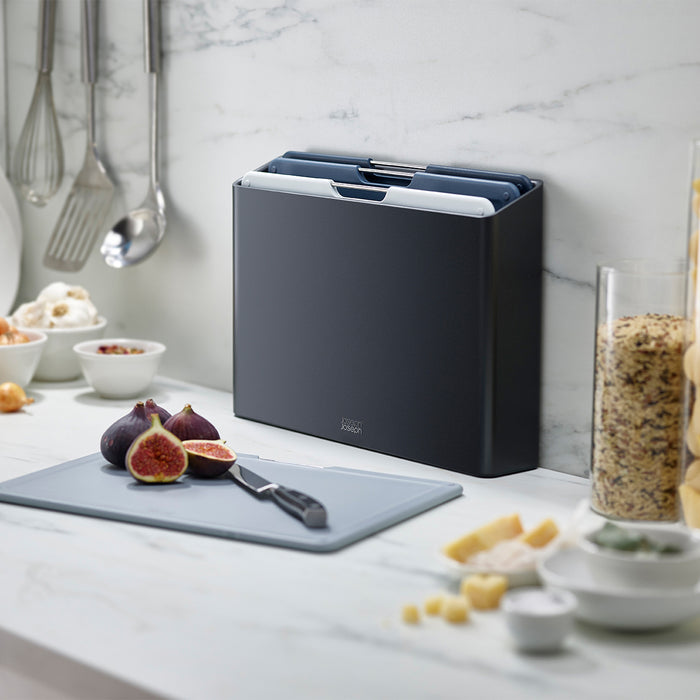 Joseph Joseph Folio Snijplankset - Set van 4 - Zwart / Blauwtinten