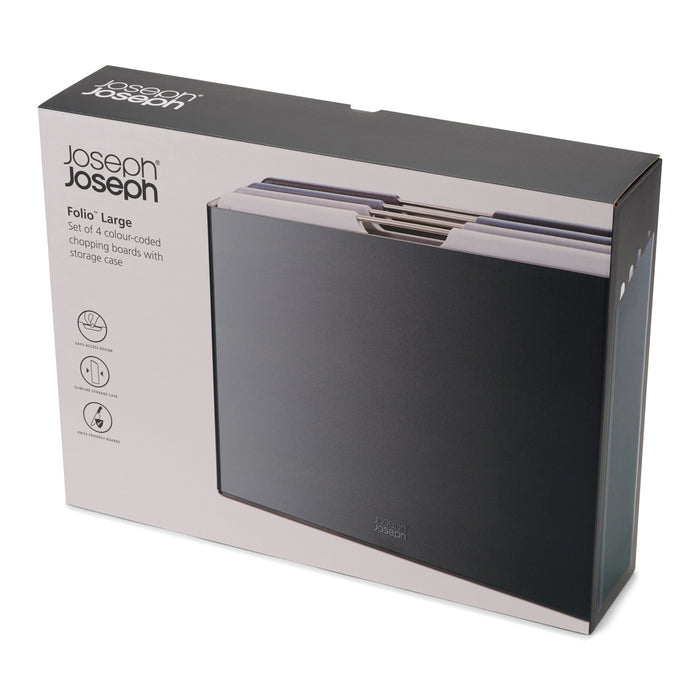 Joseph Joseph Folio Snijplankset - Set van 4 - Zwart / Blauwtinten