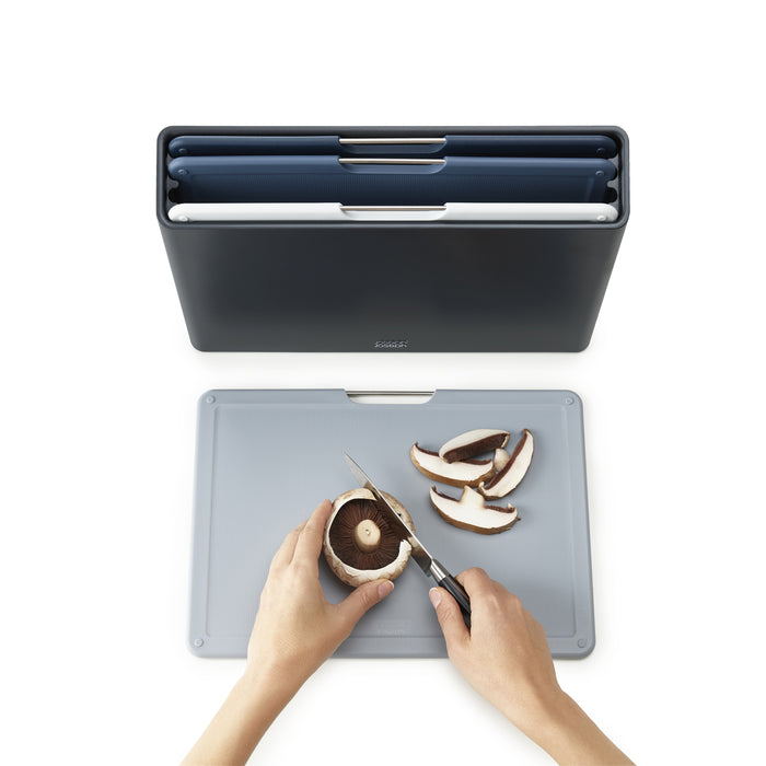 Joseph Joseph Folio Snijplankset - Set van 4 - Zwart / Blauwtinten