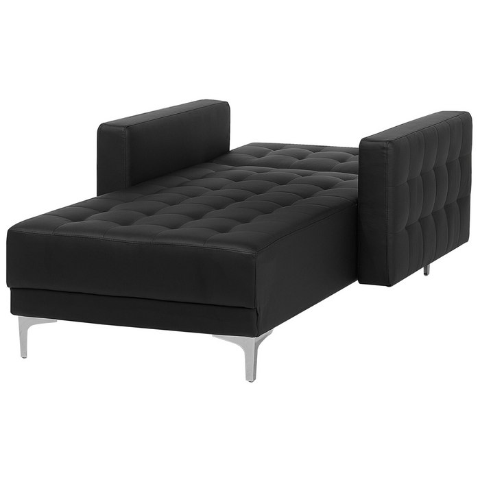 Beliani - ABERDEEN - Chaise longue - Zwart - Symmetrisch - Kunstleer