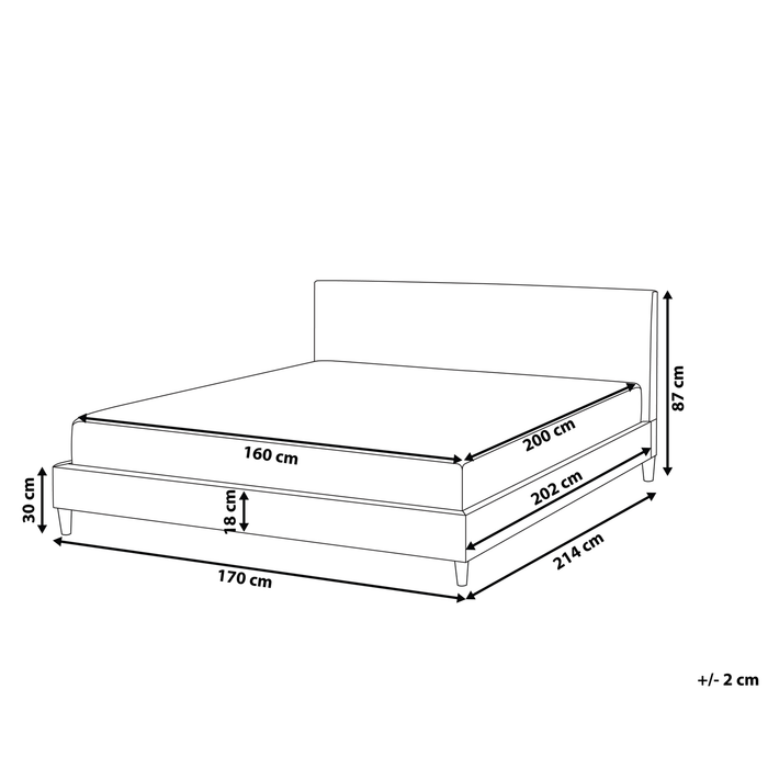 Beliani-FITOU -Tweepersoonsbed LED-Zwart-160 x 200 cm-Polyester