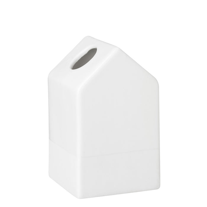 Räder witte vaasjes huisjes set van 4