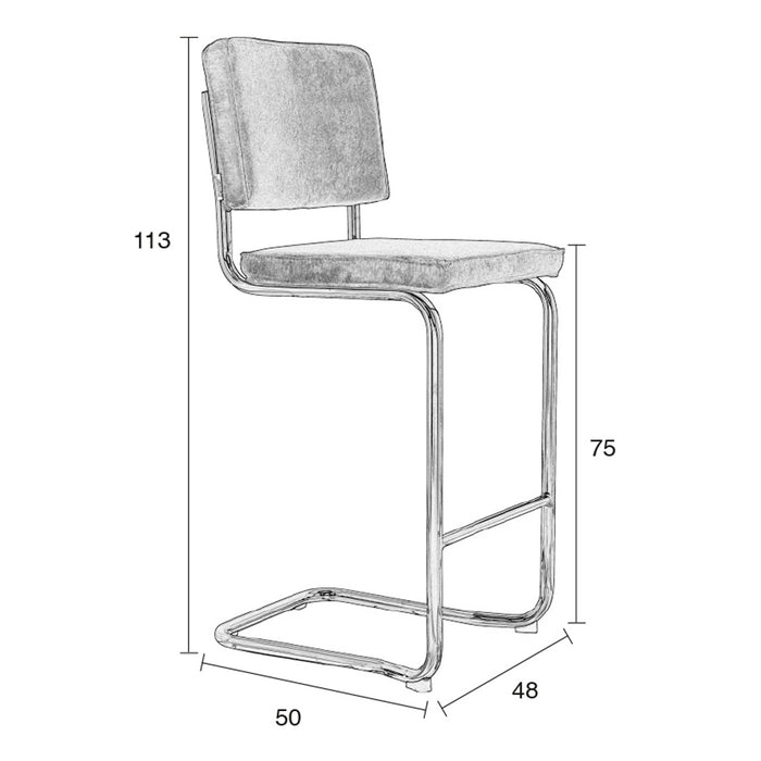 Zuiver Ridge Rib Barstoel