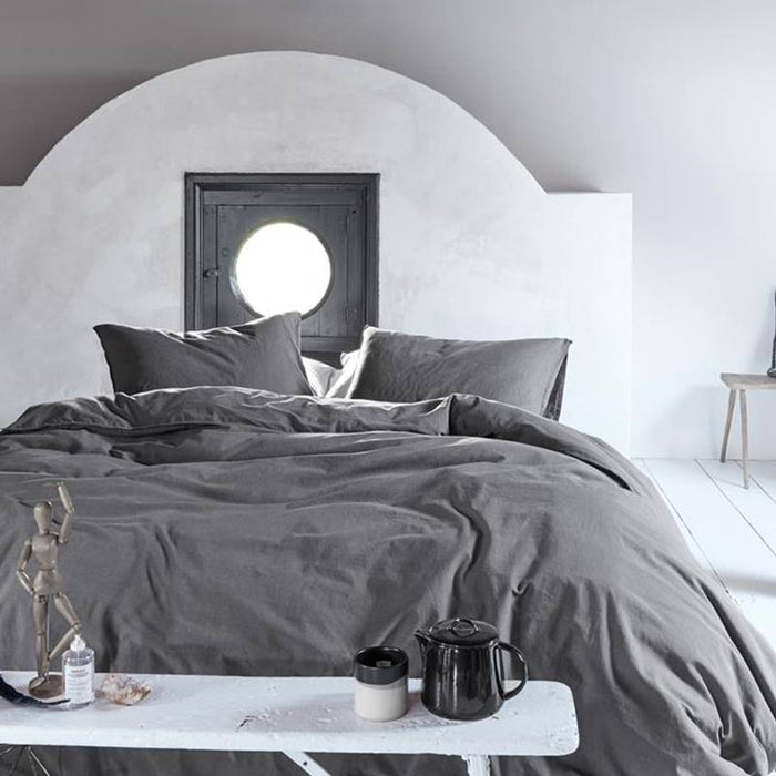 vtwonen Natural Stone Dekbedovertrek 260 x 200/220 cm - Antraciet