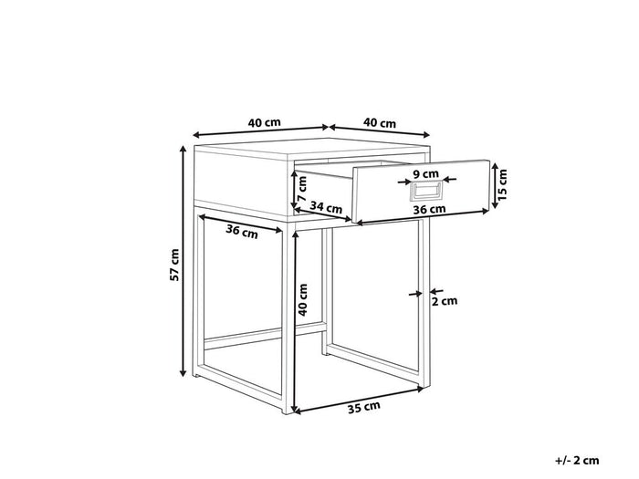 Beliani - LARGO - Bijzettafel - Zwart - MDF