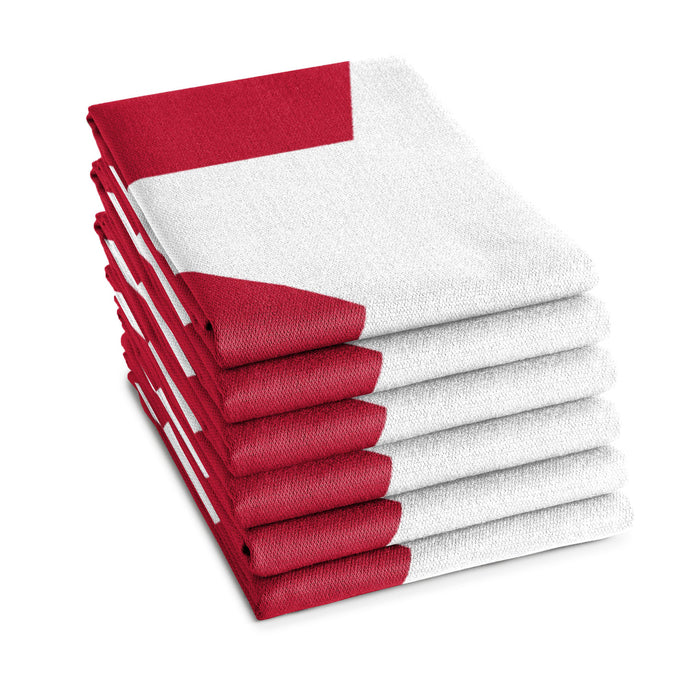 DDDDD theedoek Star - 60x65cm - Rood - 6 stuks