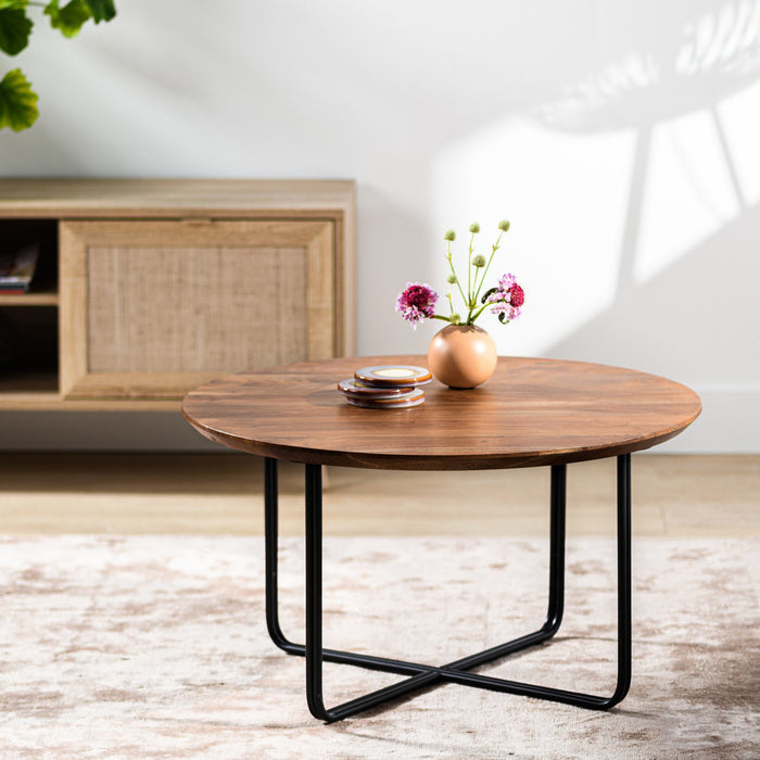 Duverger® Cross Scandinavian - Salontafel - rond - acacia - naturel -