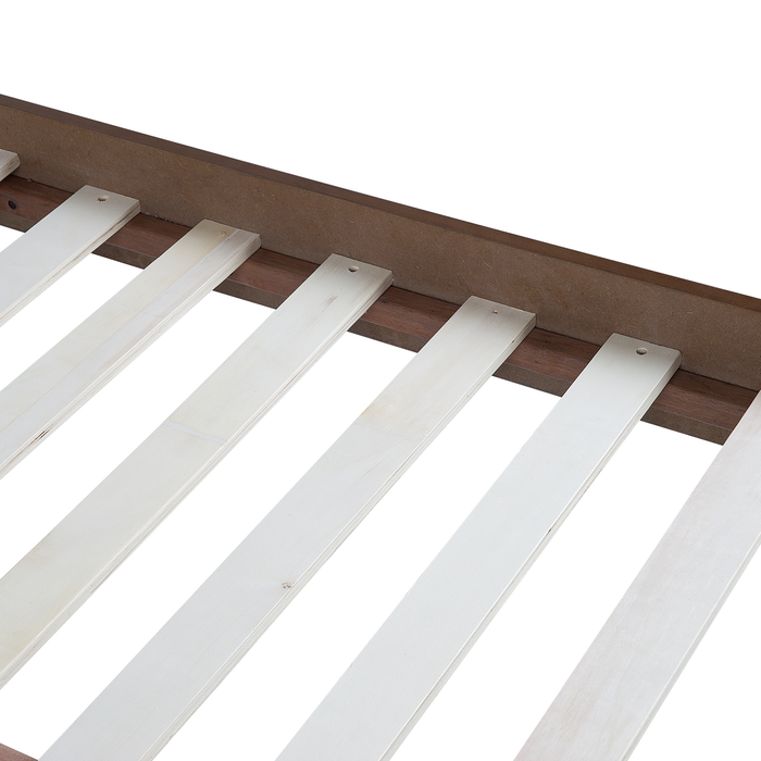 Beliani-BERRIC -Tweepersoonsbed-Donkere houtkleur-160 x 200 cm-MDF