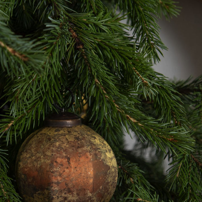 Clayre & Eef Kerstbal Ø 8 cm Goudkleurig Glas Rond