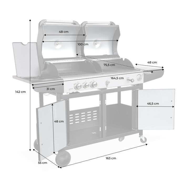 sweeek - Barbecue 2 in 1 gas en houtskool