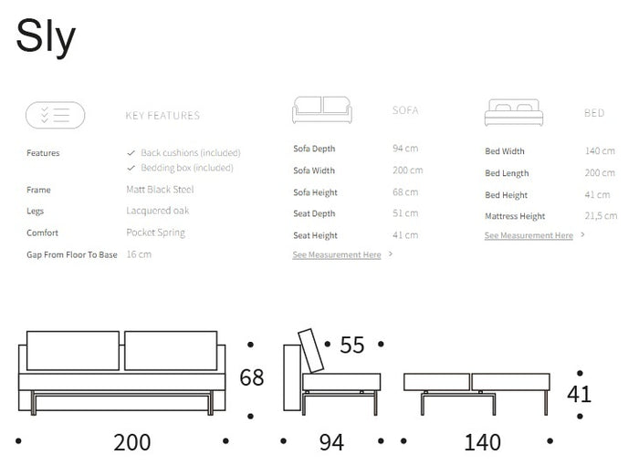 Innovation Sly Slaapbank Natural | Eiken
