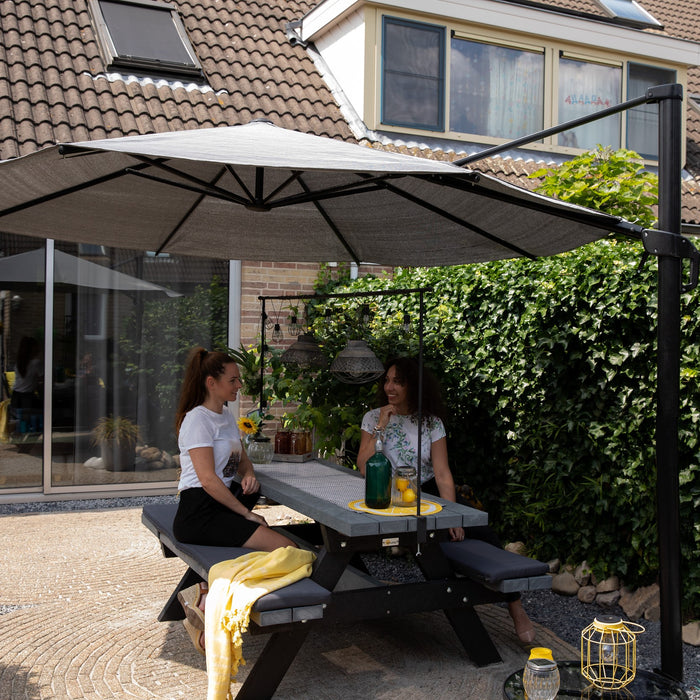 Nesling Coolfit Zweefparasol Ø 350 cm - Gebroken wit