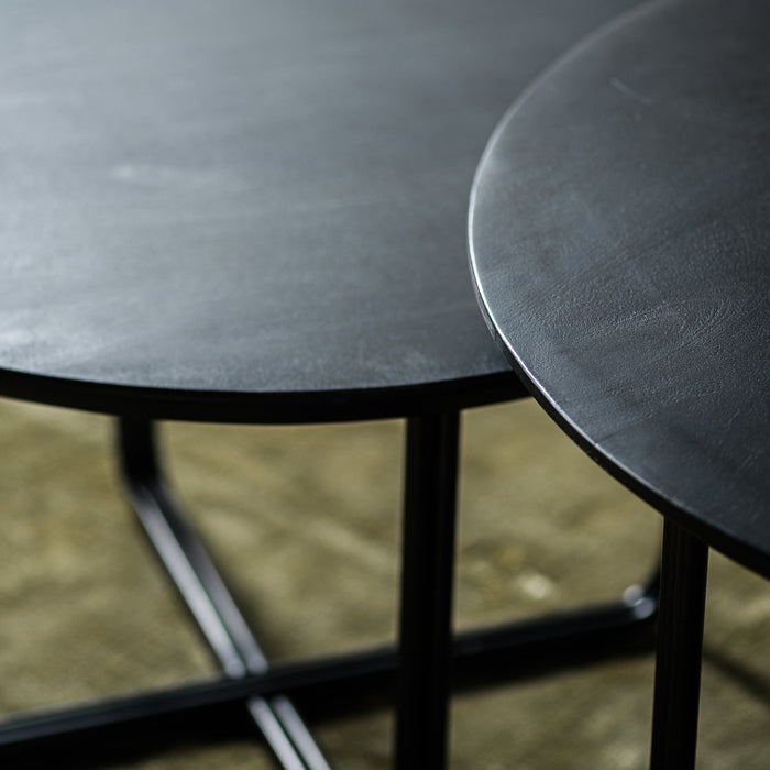 Duverger® Cross Scandinavian - Salontafels - set van 2 - rond - acacia