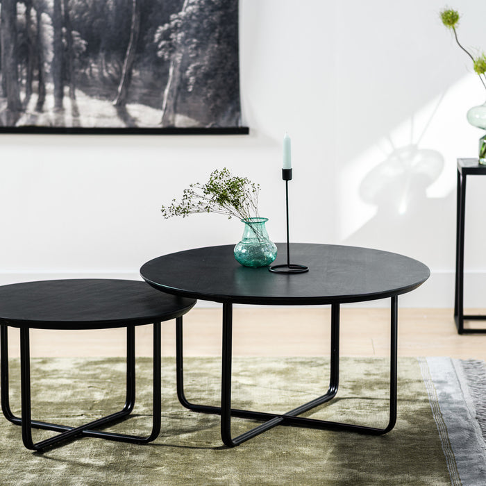 Duverger® Cross Scandinavian - Salontafels - set van 2 - rond - acacia