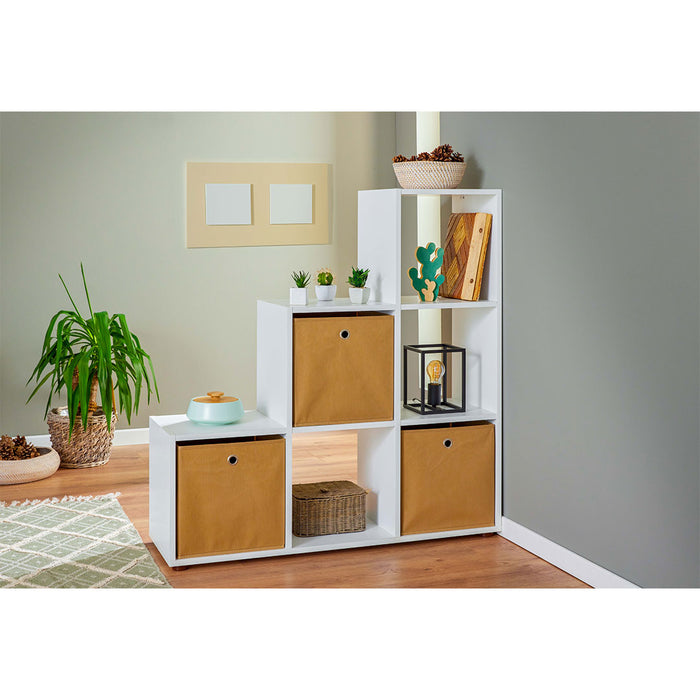 Hioshop Cadora wandkast ruimtedeler, 6 ruimtes wit.