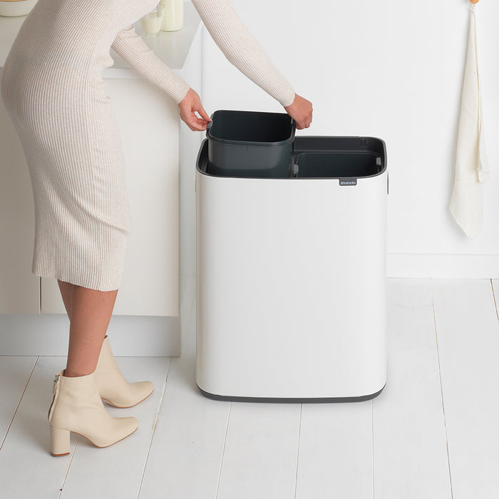 Brabantia Bo Touch Bin Afvalemmer 2 x 30 L - Wit