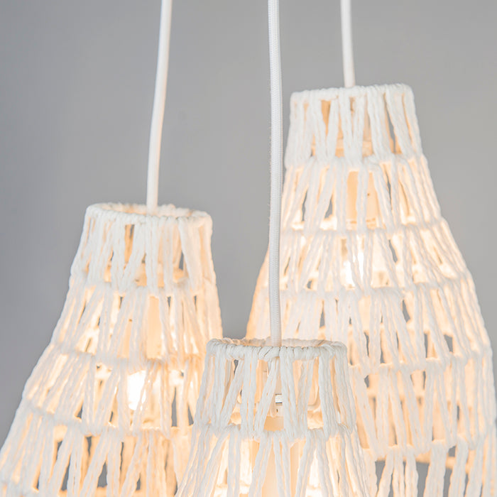 QAZQA Hanglamp lina - Wit - Design - D 350mm