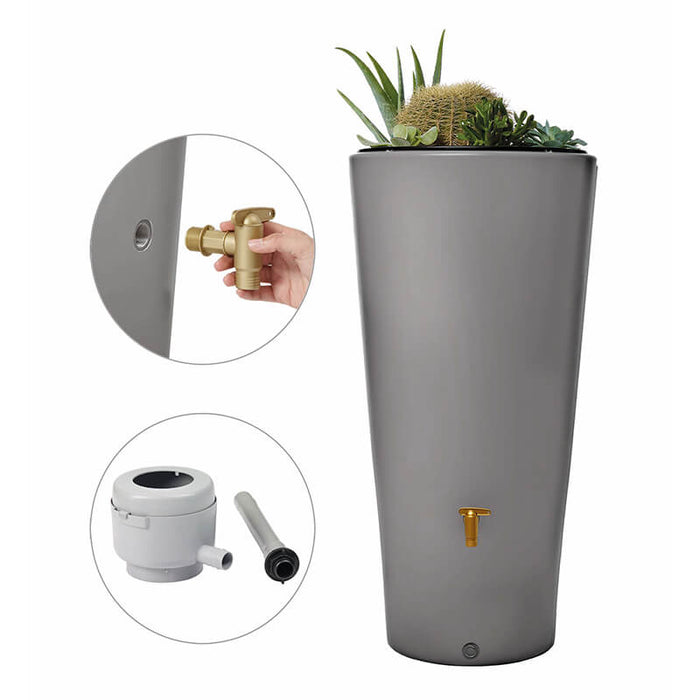 Garantia - Regenton Vaso Lichtgrijs - 220 liter - 2 in 1 + Vulautomaat