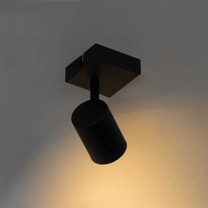 QAZQA Moderne spot zwart verstelbaar vierkant - Jeana