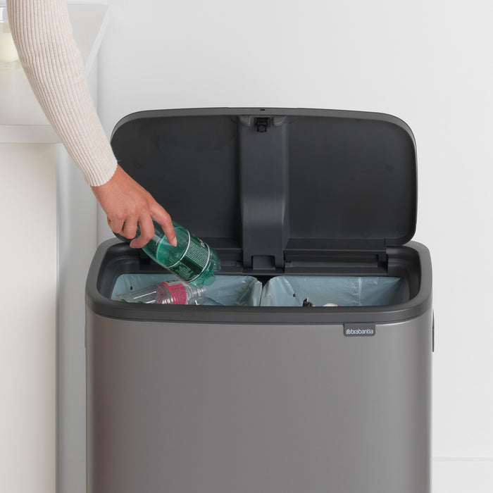 Brabantia Bo Touch Bin Afvalemmer 2 x 30 L - Platinum