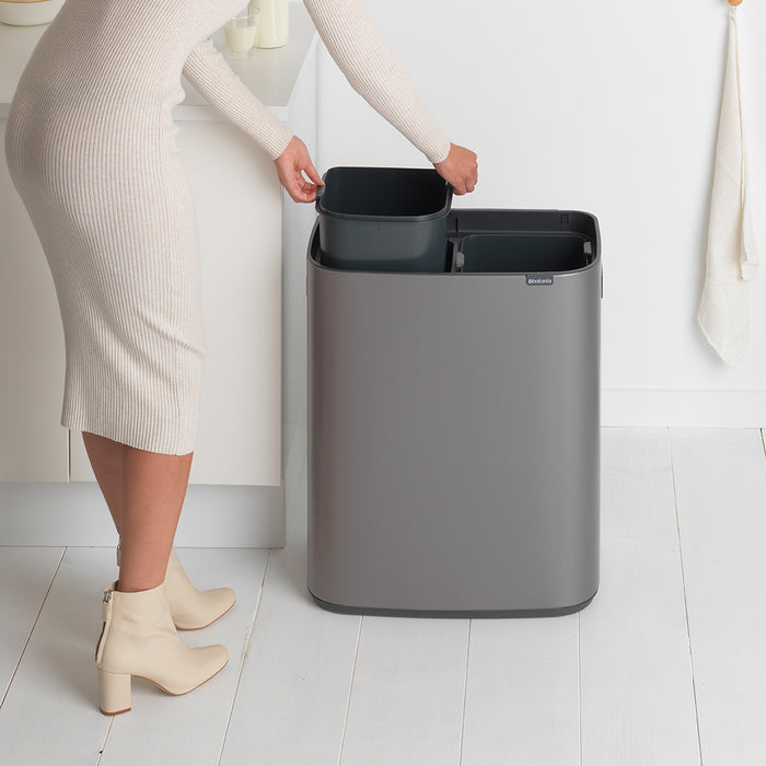 Brabantia Bo Touch Bin Afvalemmer 2 x 30 L - Platinum