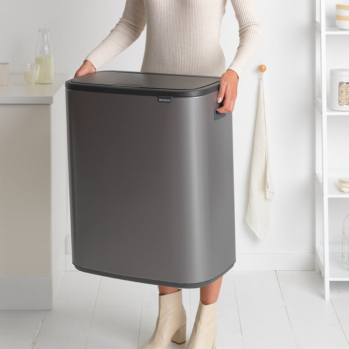 Brabantia Bo Touch Bin Afvalemmer 2 x 30 L - Platinum