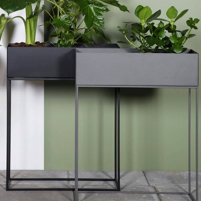 Lisomme Xavi staande metalen plantenbak zwart