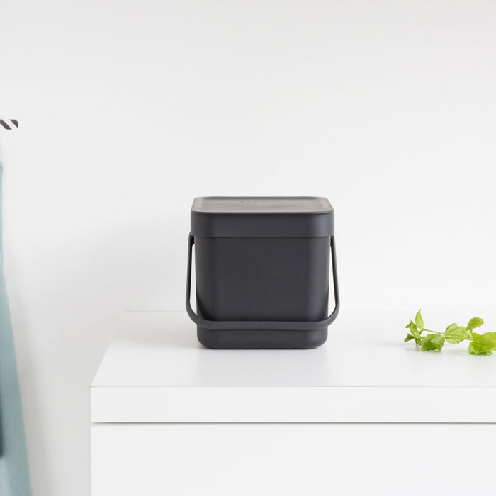 Brabantia Sort & Go Afvalemmer 6 L - Donkergrijs