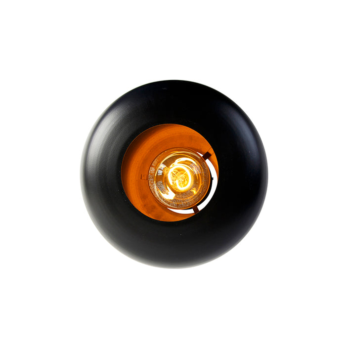 QAZQA Vintage plafondlamp zwart met messing - Kayleigh