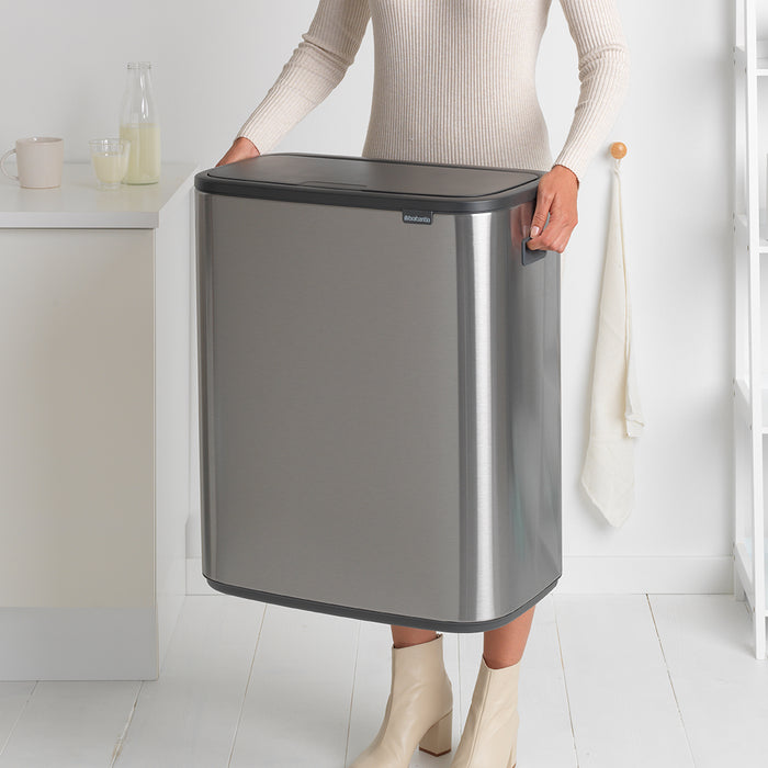 Brabantia Bo Touch Bin 2 x 30 L - Vingerafdrukvrij - Zilver