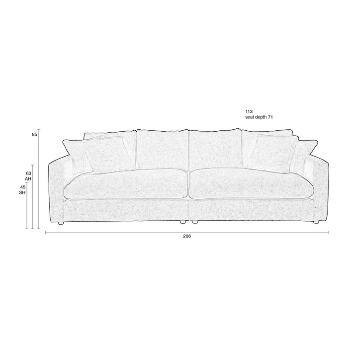Zuiver Sense 3-zitsbank - Espresso