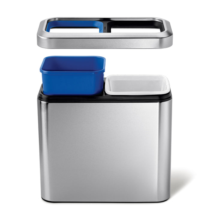 Simplehuman - Afvalemmer Slim Open Recycler, 2x 10 liter - Simplehuman