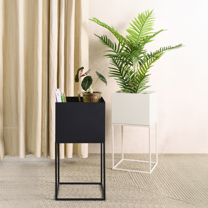 Lisomme Xam staande metalen plantenbak zand - 28 x 55 cm