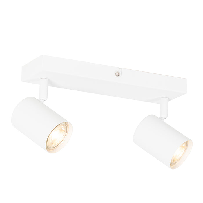 QAZQA Moderne plafondlamp wit 2-lichts verstelbaar rechthoekig -