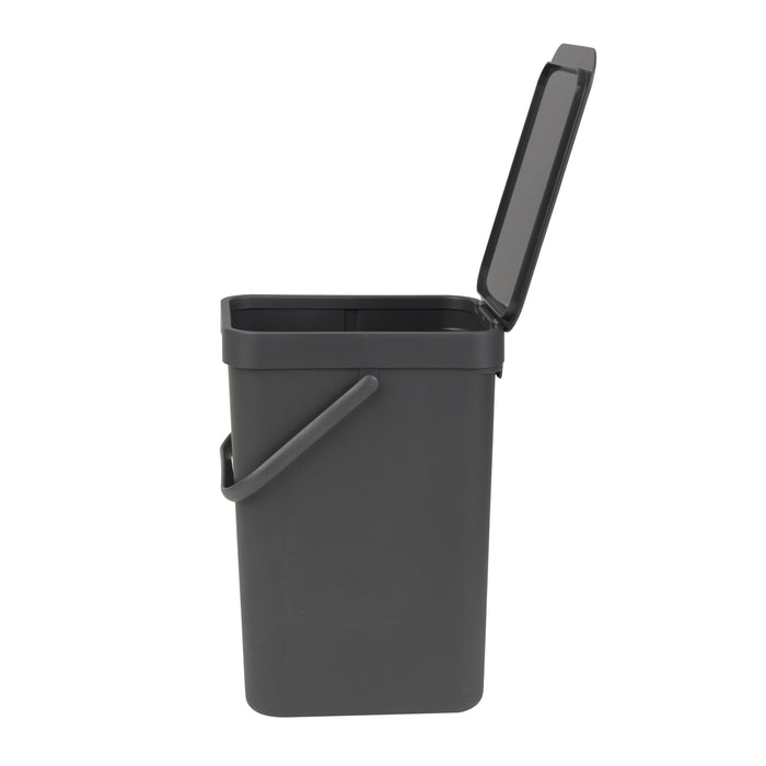 Brabantia Sort & Go Afvalemmer / Opberger 12 L - Donkergrijs
